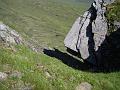 Overhanging rock route to GC